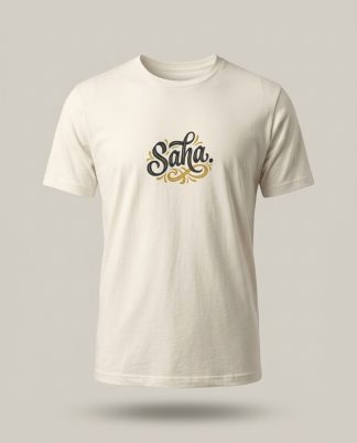 SAHA Wordmark Tee — Cream
