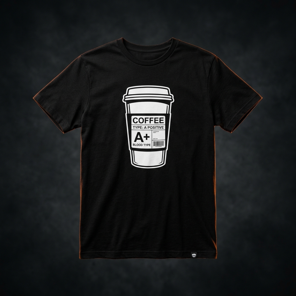 Blood Type Coffee premium jersey tee